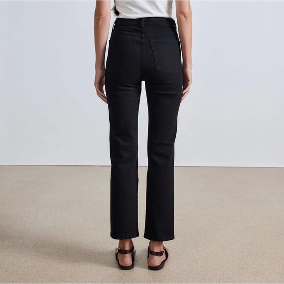 Apiece Apart Ultra High Rise Kick Flare Slim Camilla Jeans Black Stretch Size 29 - Picture 8 of 9